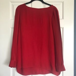 Theory Red Silk Blouse